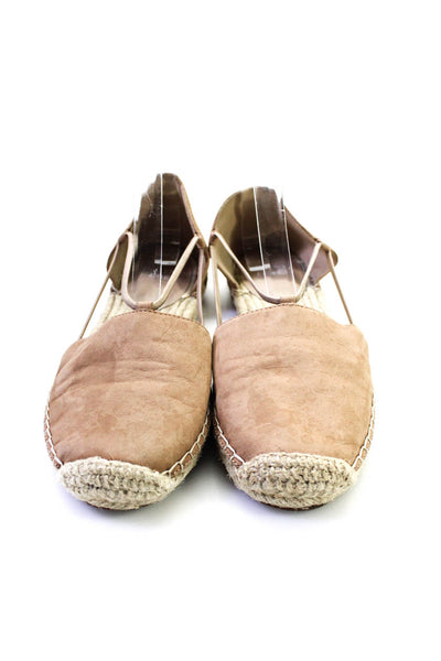 Eileen Fisher Womens Suede Cut Out Espadrille Flats Beige Size 8