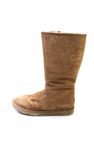 UGG Australia Womens Suede Classic Michelle Zip Boots Chestnut Brown Size 7US