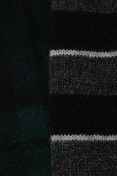 Polo Ralph Lauren The Scotch House Mens Black Wool Striped Fringe Scarf Lot 2
