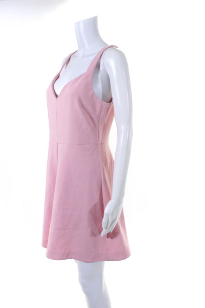 Likely Womens V-Neck Sleeveless Zip Up Knee Length Tank Dress Pink Size 10