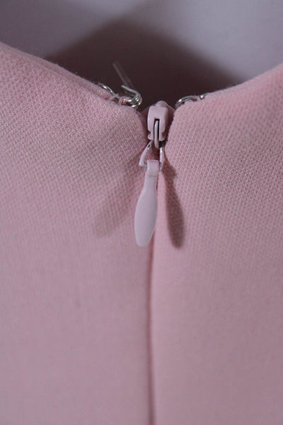 Likely Womens V-Neck Sleeveless Zip Up Knee Length Tank Dress Pink Size 10