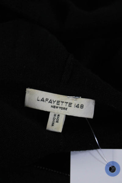 Lafayette 148 New York Women's Hood Long Sleeves Full Zip Sweater Black Size S