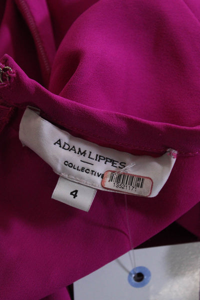 Adam Lippes Women's Long Sleeves Pockets Wide  Leg Jumpsuit Pink Size 4