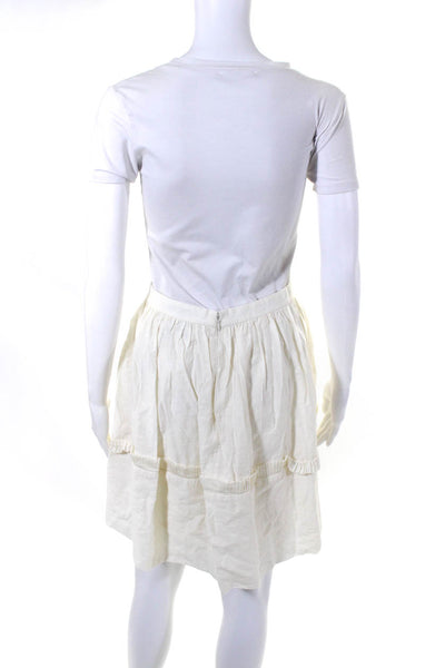 3.1 Phillip Lim Women's Line Ruffle Flare Mini Skirt Ivory Size 4