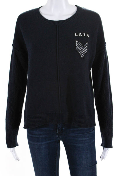 Rails Womens Cotton Knit LA14 Patchwork Long Sleeve Crewneck Sweater Blue Size S