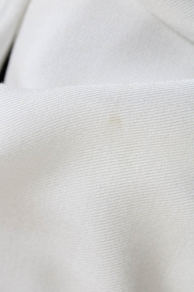 Allen Schwartz Womens 3/4 Sleeve Mock Neck Button Down Shirt Top White Size M