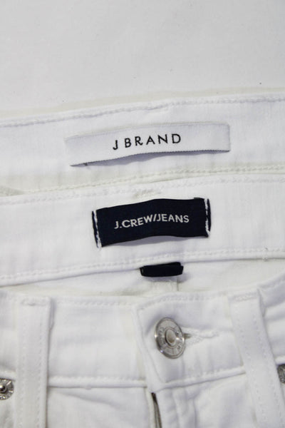 J Crew J Brand Womens Skinny Leg Jeans White Cotton Size 28 Tall 28 Lot 2