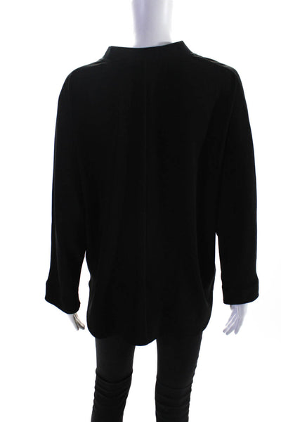 Worth New York Womens V-Neck Darted Long Sleeve High Low Blouse Top Black Size M