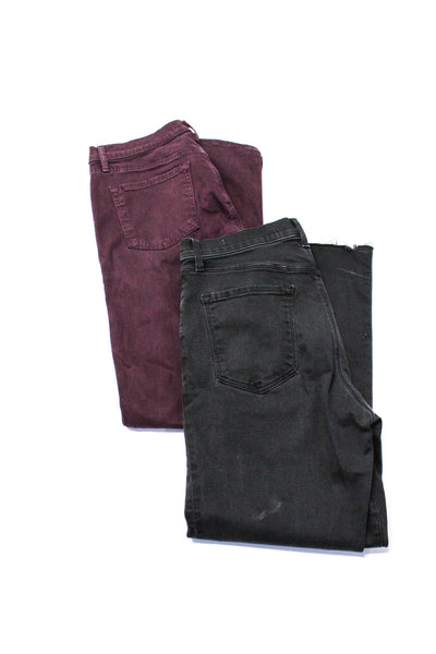 J Brand Womens Cotton Buttoned Skinny Straight Leg Jeans Purple Size EUR30 Lot 2