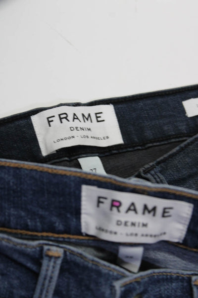 Frame Denim Women's Distressed Medium Wash Skinny Jeans Blue Size 25 27, lot 2
