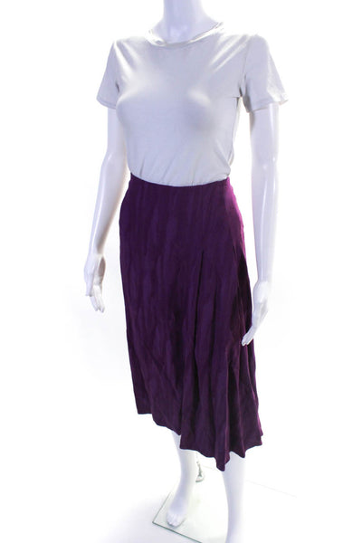Alessandro Dell Acqua Women's Pleated Midi Slip Skirt Purple Size 38