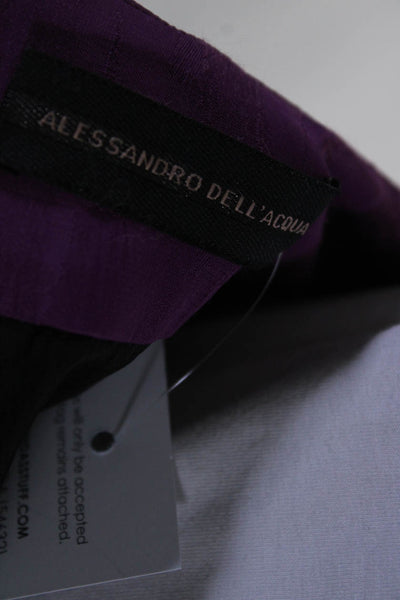 Alessandro Dell Acqua Women's Pleated Midi Slip Skirt Purple Size 38
