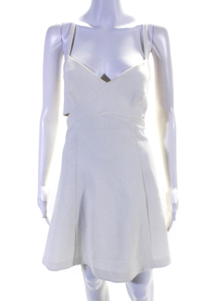 Likely Womens Cut Out Sweetheart Neckline Sleeveless Fit & Flare Dress Cream 12