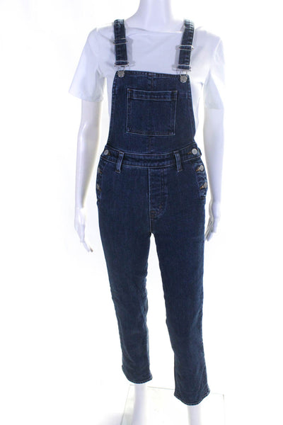 J Brand Womens Cotton Buckled Buttoned Strapped Straight Overalls Blue Size XS