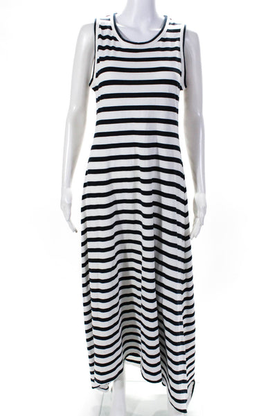 J Crew Women's Sleeveless Striped Crewneck Pullover Maxi Dress White  Size S