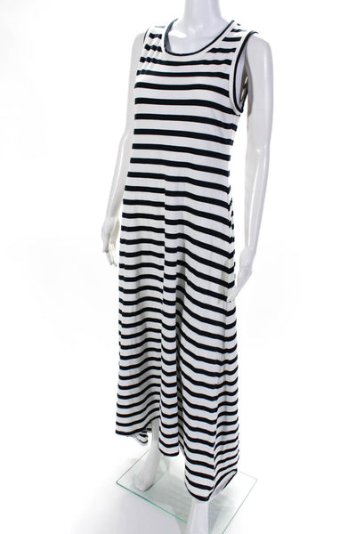 J Crew Women's Sleeveless Striped Crewneck Pullover Maxi Dress White  Size S