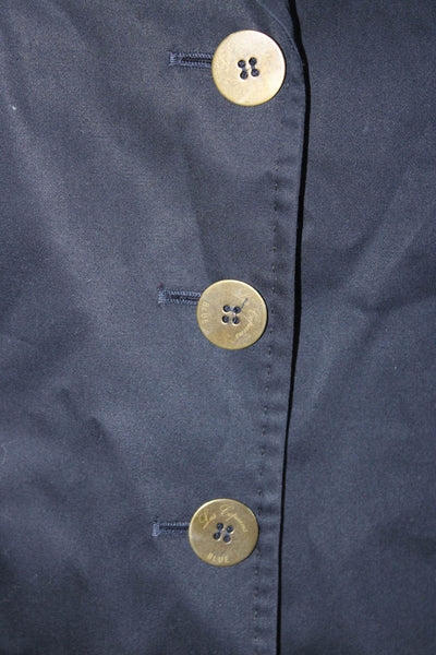 Blue Les Copains Womens Beaded Button Down Jacket Navy  Blue Cotton Size EUR 42