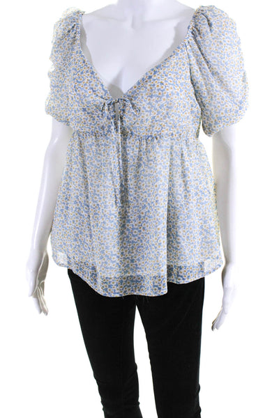 Louna Womens Blue Daisy Top Size 12 14046347