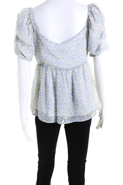 Louna Womens Blue Daisy Top Size 10 14045724