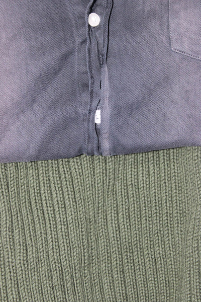 Zara Women's Mock Neck Long Sleeves Cropped Sweater Green Size M Lot 2