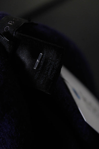 Marc Jacobs Womens Short Sleeve Rhinestone Bow Cardigan Sweater Navy Blue Large