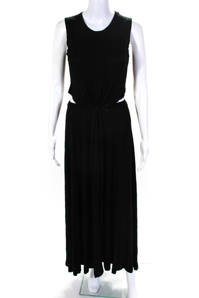 A.L.C. Women's Crewneck Sleeveless Cutout Side Maxi Dress Black Size S