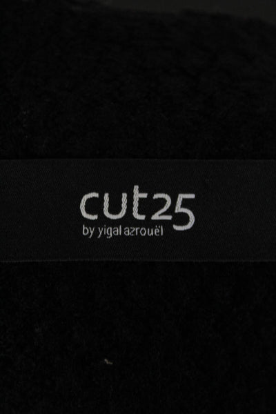 Cut25 by Yigal Azrouel Womens Aztec Print 3/4 Sleeve Poncho Blouse Black Size XS
