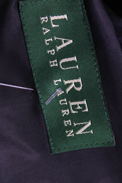 Lauren Ralph Lauren Mens Woven Notched Collar Button Up Blazer Black Size 46R