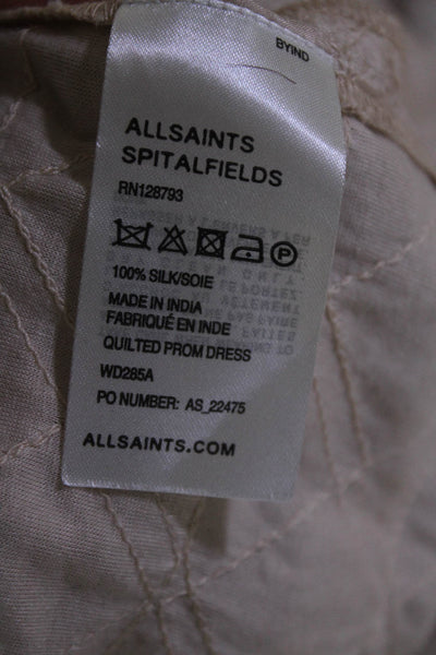 AllSaints Co Ltd Spitalfields Womens Pink Silk Zip Detail Shift Dress Size 6