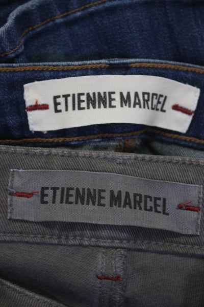 Etienne Marcel Womens Blue Medium Wash Ankle Zip Skinny Jeans Size 25 24 lot 2