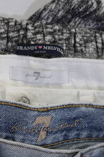 7 For All Mankind Brandy Melville Womens Skirt Blue Denim Shorts Size 29 27 lot3