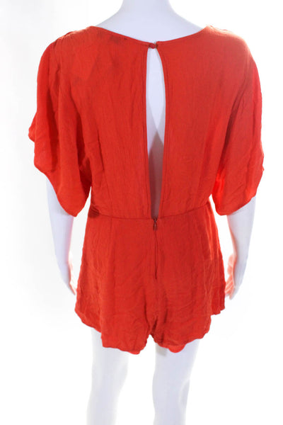 Louna Womens Tangerine Tie Romper Size 4 12664090