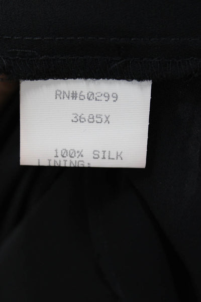 Chetta B Women's Silk Sleeveless V-Neck Tiered Shift Dress Black Size 12