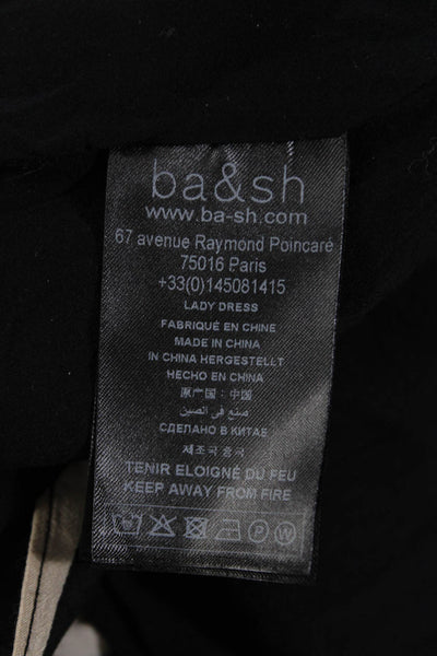 Ba&Sh Women's Long Sleeve Abstract Print V-Neck Shift Dress Beige Size XS