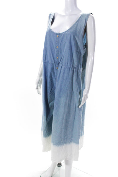 JUNAROSE Womens Faded Denim Midi Dress Size 18 12290459