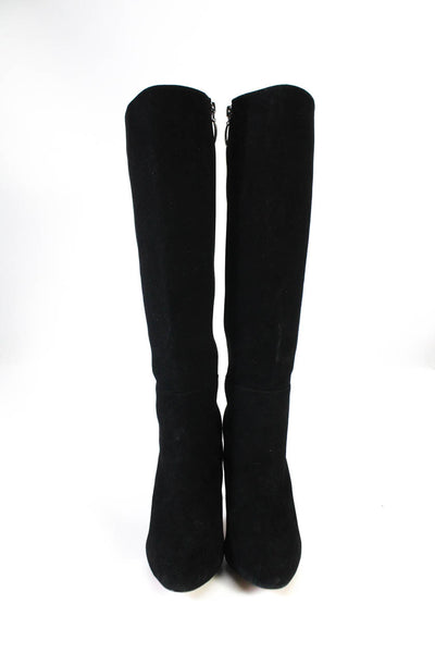 Alexandre Birman Womens Snakeskin Print Heel Knee High Boots Black Size 7.5