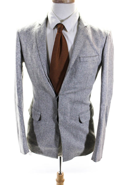 Sandro Mens Unlined Notch Collar Two Button Suit Jacket Blazer Gray Size 48