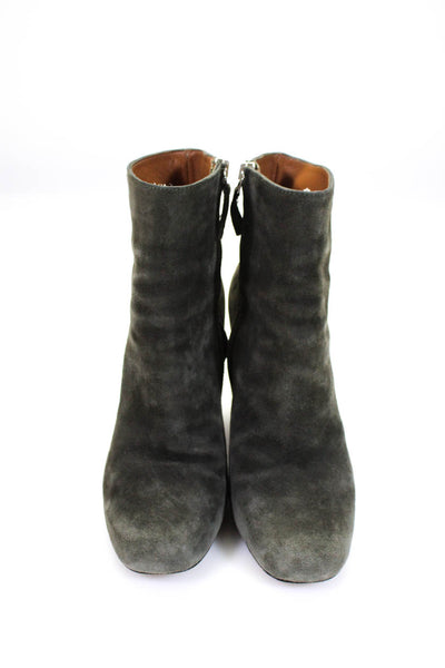 IRO Womens Suede Zip Up Ankle Booties Gray Size 38 8