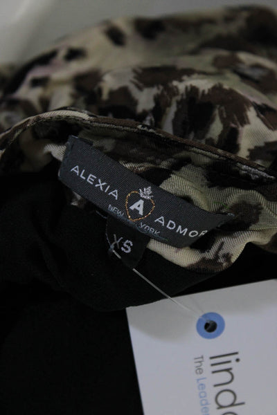 Alexia Admor Womens Leopard Print One Shoulder Draped Mini DressBrown Size XS