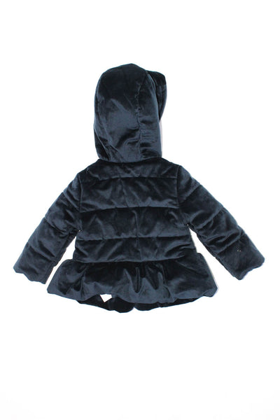 Mayoral Girls Hood Long Sleeves Puffer Jacket Navy Blue Size 18 M