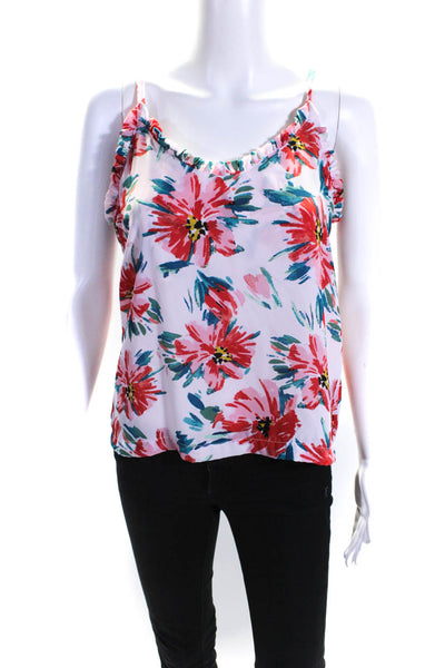 B Collection by Bobeau Womens Felicity Ruffle Floral Top Size 4 13619001