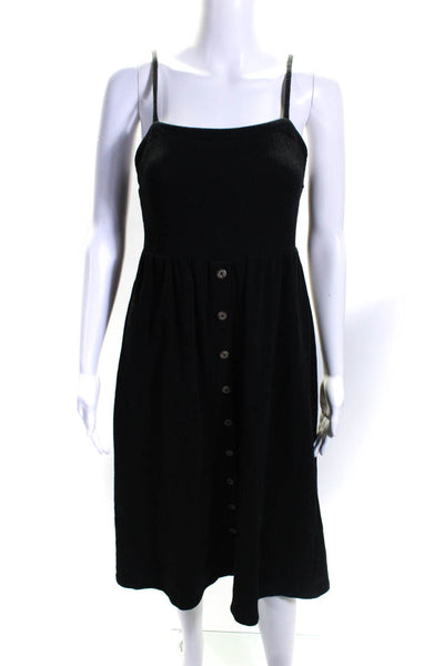 Madewell Womens Black Button Front Midi Dress Size 0 13097478