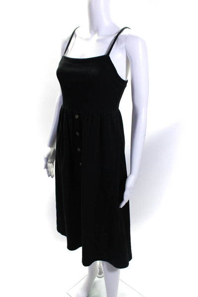 Madewell Womens Black Button Front Midi Dress Size 0 13097478