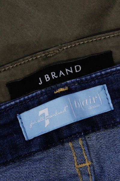 7 For All Mankind J Brand Womens Cotton Skinny Jeans Blue Green Size 29 28 Lot 2