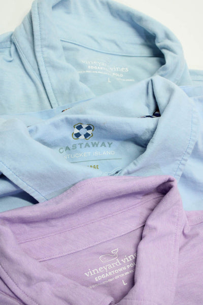 Vineyard Vines Castaway Mens Short Sleeve Polo T-Shirt Purple Size L 2XL Lot 3