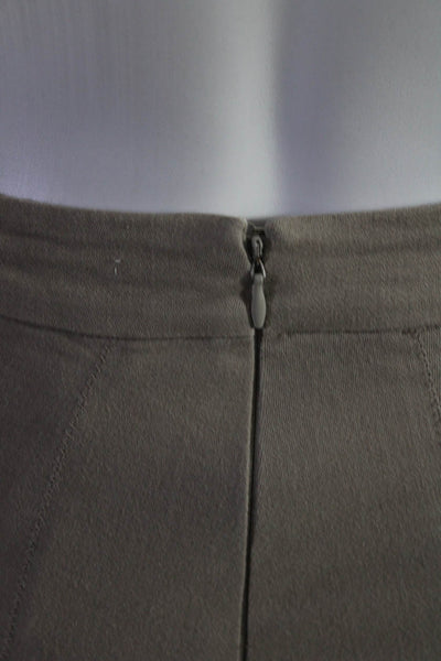 Donna Karan Womens Cotton Mid Rise Straight Leg Zip Up Pants Beige Size 4