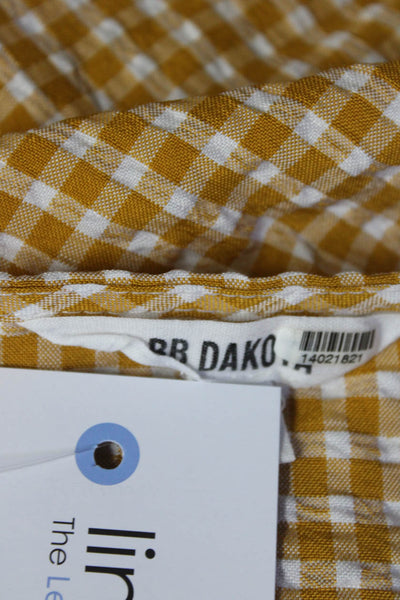 BB Dakota Womens Yellow GIngham Top Size 2 14021821