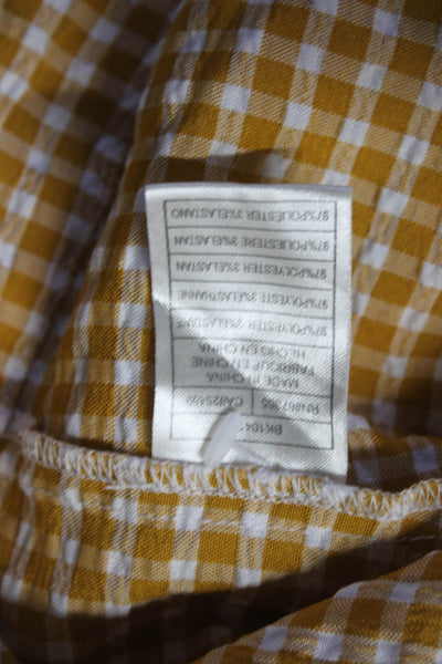 BB Dakota Womens Yellow GIngham Top Size 2 14021821