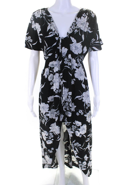 Louna Womens Black Floral High Low Dress Size 10 12549570