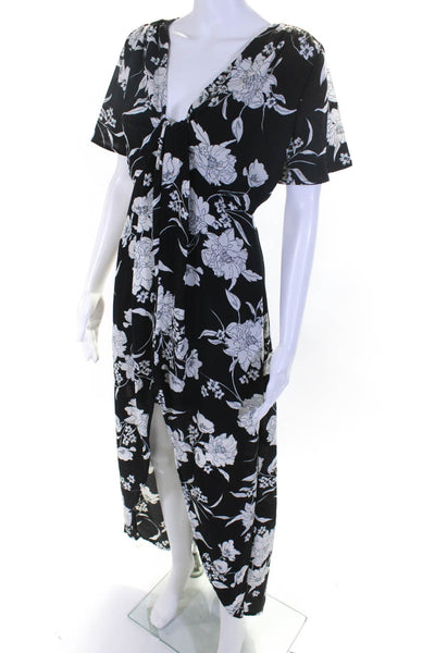 Louna Womens Black Floral High Low Dress Size 10 12549570